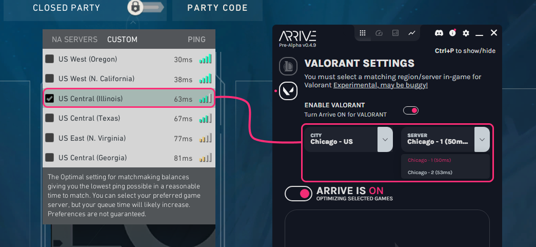 Valorant In Game Server Select